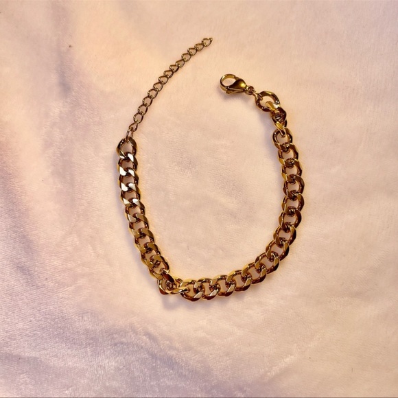 Flat Cuban 18kt dipped Gold bracelet - Picture 4 of 6